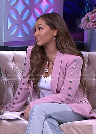 Adrienne’s pink studded blazer on The Real