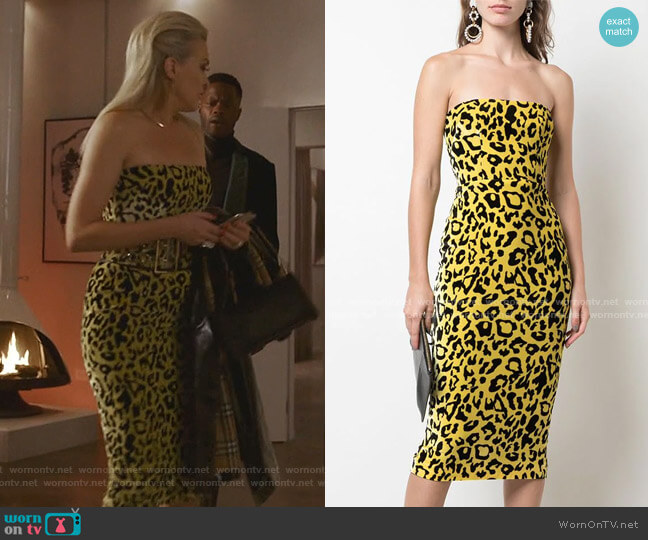 Nolan Velvet Touch Strapless Dress by Alex Perry worn by Alexis Carrington (Elaine Hendrix) on Dynasty