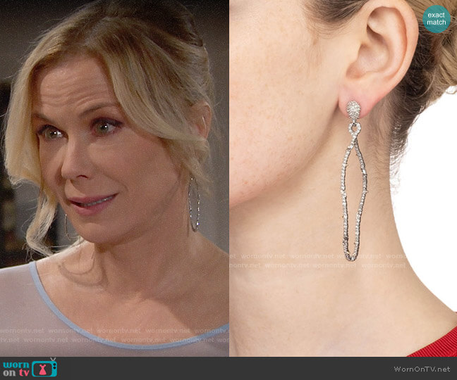 Alexis Bittar Modern Georgian Pavé Twisted Teardrop Earrings worn by Brooke Logan (Katherine Kelly Lang) on The Bold and the Beautiful