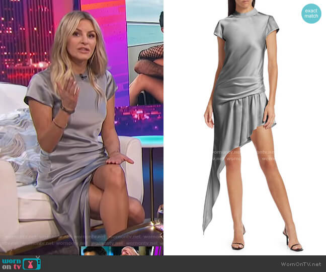 Asymmetric Draped Mini Dress by Alexander Wang worn by Morgan Stewart on E! News