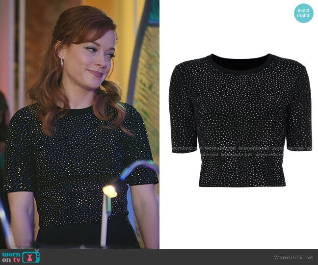 Ciara Cropped Sweater by Alice + Olivia worn by Zoey Clarke (Jane Levy) on Zoeys Extraordinary Playlist