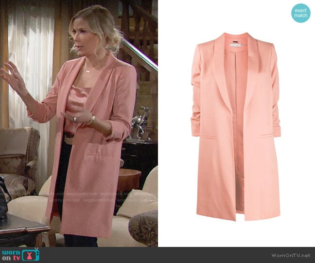 Alice + Olivia Angela Coat worn by Brooke Logan (Katherine Kelly Lang) on The Bold and the Beautiful