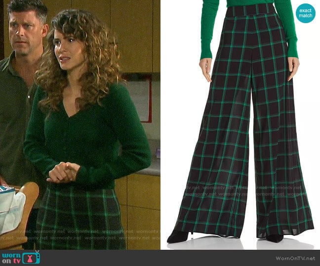 Alice + Olivia Athena Trousers worn by Sarah Horton (Linsey Godfrey) on Days of our Lives