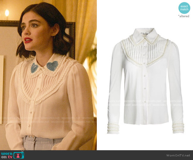 Alice + Olivia Noren Blouse worn by Katy Keene (Lucy Hale) on Katy Keene