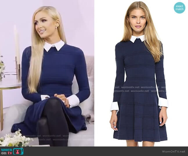 Textured Collared Dress by Alice + Olivia worn by Paris Hilton on Today Show