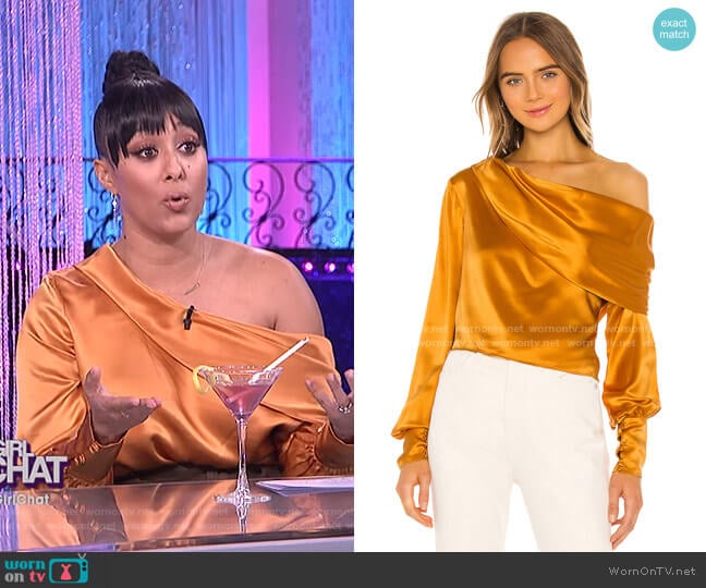 Catherine Blouse by Alix NYC worn by Tamera Mowry on The Real