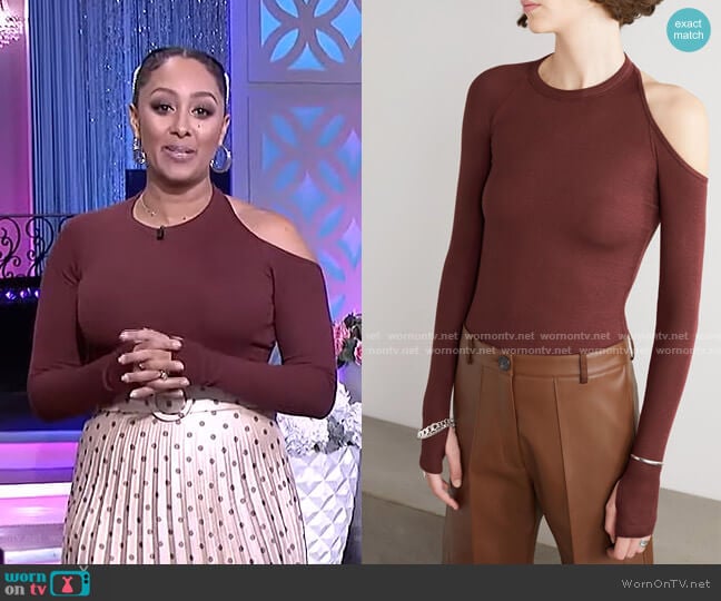 Eaton Bodysuit by Alix NYC worn by Tamera Mowry on The Real