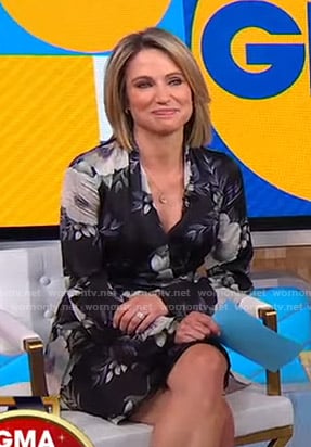 Amy’s black floral dress on Good Morning America