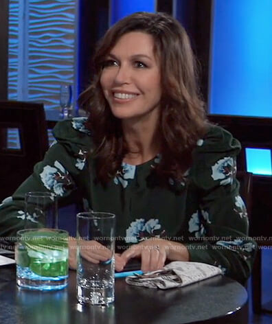 Anna’s green floral puff sleeve top on General Hospital
