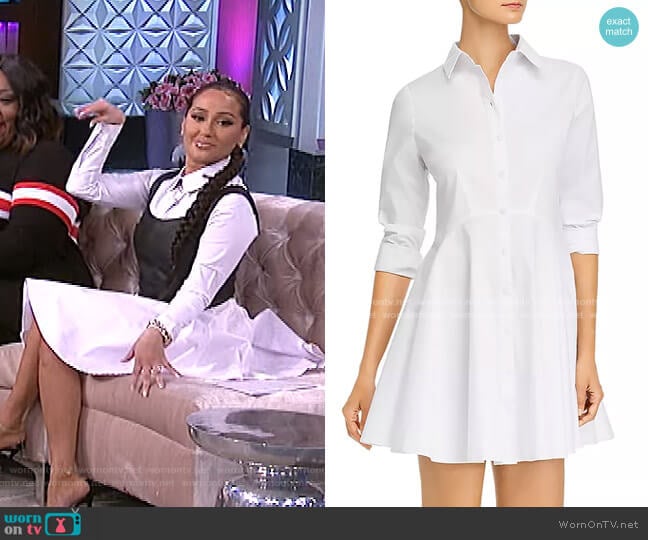 Long-Sleeve Button-Front Shirtdress by Aqua worn by Adrienne Houghton on The Real