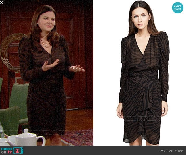 ba&sh Saphir Dress worn by Katie Logan (Heather Tom) on The Bold and the Beautiful