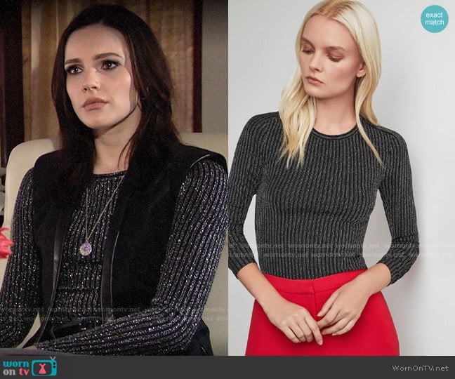 Bcbgmaxazria Long Sleeve Layering Top worn by Tessa Porter (Cait Fairbanks) on The Young and the Restless