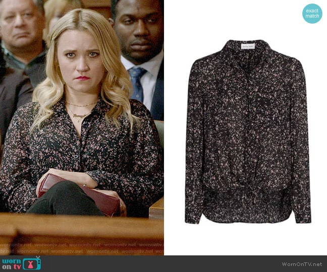 Bella Dahl Tie-Front Floral Blouse worn by Roxy Doyle (Emily Osment) on Almost Family