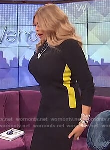 Wendy’s black side stripe sweater on The Wendy Williams Show