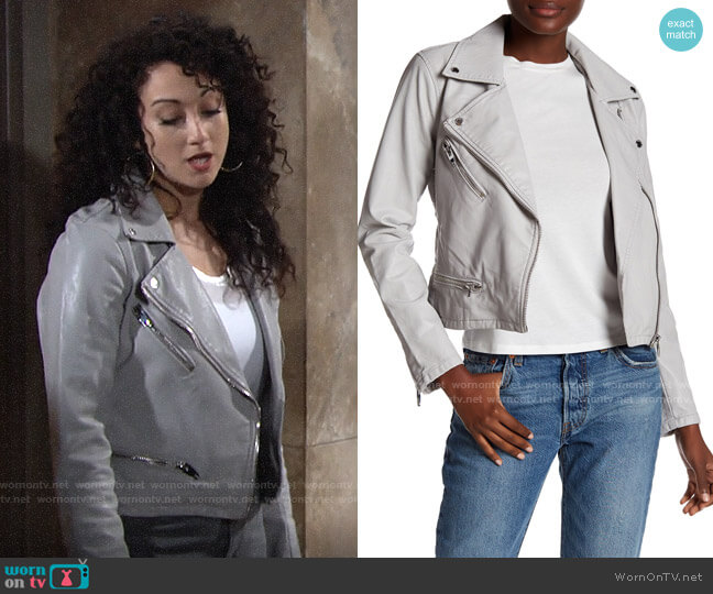 Blank NYC Faux Leather Moto Jacket worn by Alyssa on The Young and the Restless