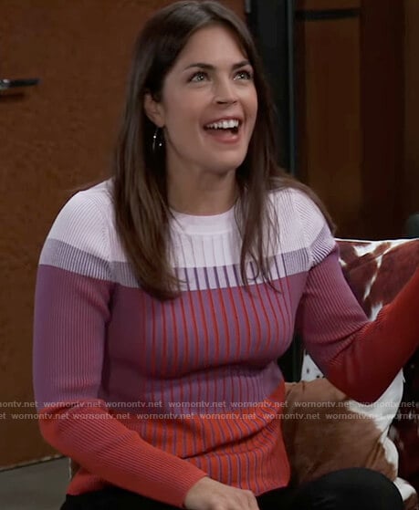 Britt’s colorblock ribbed sweater on General Hospital