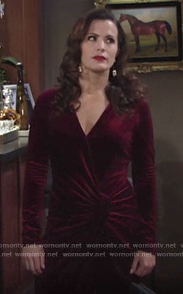 Chelsea’s red velvet dress on The Young and the Restless