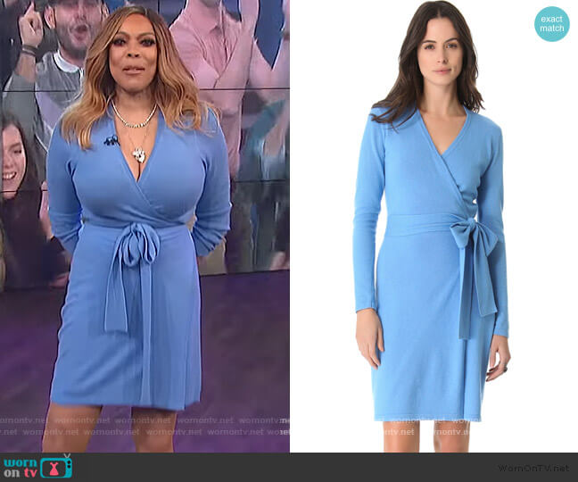 WornOnTV: Wendy’s blue knit wrap dress on The Wendy Williams Show ...