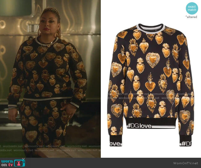 Sacred Heart Print Sweatshirt by Dolce & Gabbana worn by Raven-Symoné on The Bold Type