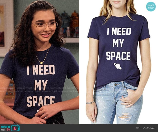 Dream Scene I Need My Space T-shirt worn by Ashley Garcia (Paulina Chávez) on The Expanding Universe of Ashley Garcia