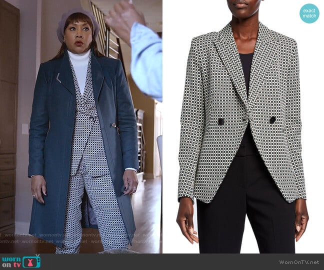 Jezebel Geo Double-Breasted Jacket by Elite Tahari worn by Vivica A. Fox on Empire