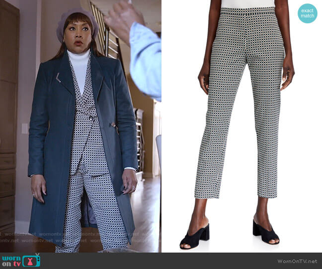 Marcia Geometric Straight-Leg Ankle Pants by Elite Tahari worn by Vivica A. Fox on Empire