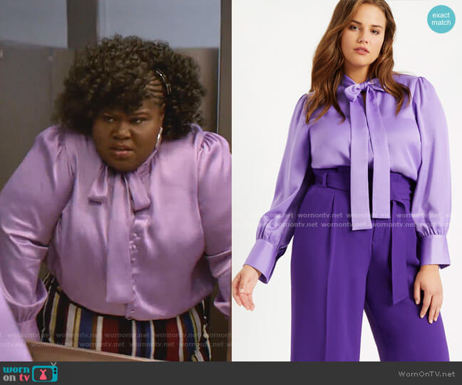 WornOnTV: Becky’s lilac tie neck blouse on Empire | Gabourey Sidibe ...