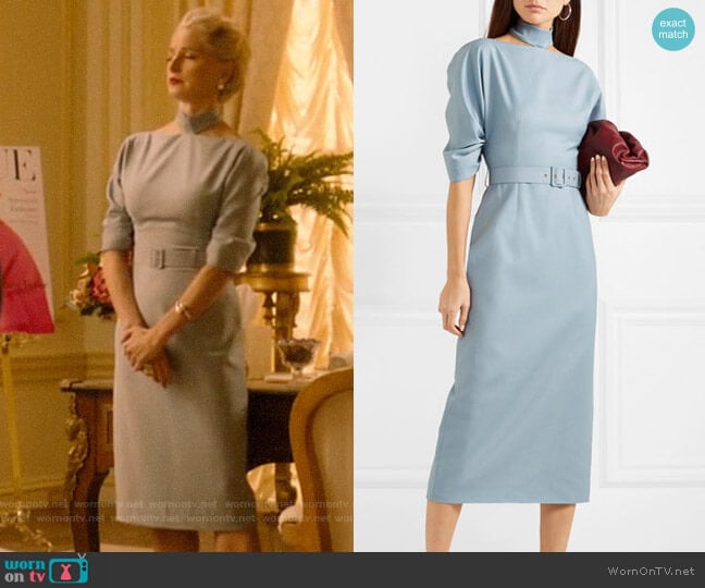 Emilia Wickstead + The Woolmark Company Belted Wool-crepe Midi Dress worn by  Gloria Grandbilt (Katherine LaNasa) on Katy Keene