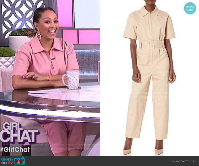 Heloise Utility Style Short Sleeve Jumpsuit by Finders Keepers worn by Tamera Mowry on The Real