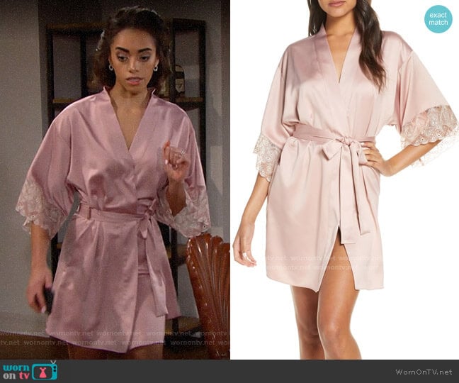 Flora Nikrooz Ada Robe worn by Zoe (Kiara Barnes) on The Bold and the Beautiful