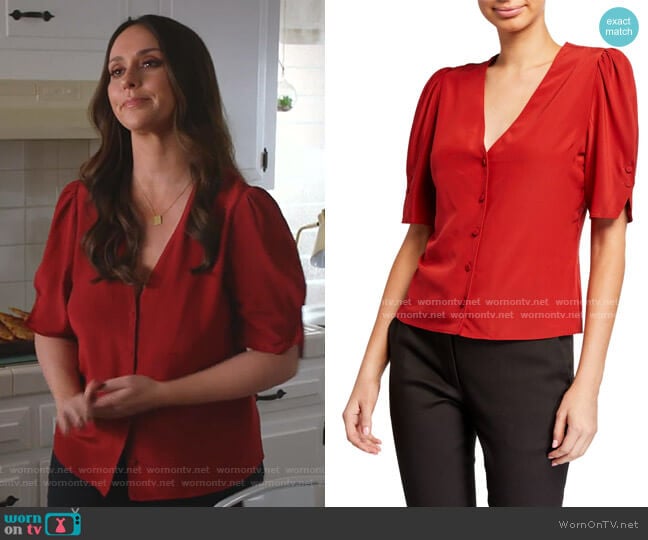 Olivia Silk Top by Frame worn by Maddie Kendall (Jennifer Love Hewitt) on 9-1-1