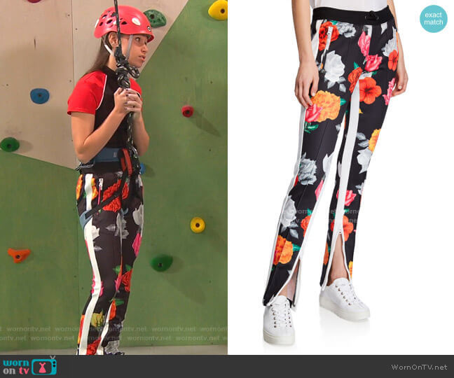 Fresh Cut Floral Track Pants by Pam & Gela worn by Tess O'Malley (Sky Katz) on Ravens Home