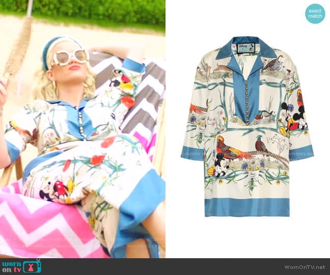 Silk-Twill Shirt by Gucci x Disney worn by Katy Perry on American Idol