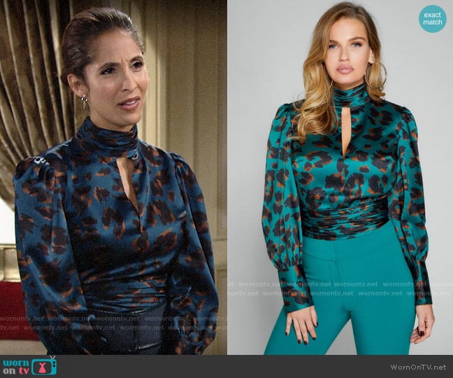 Guess Love Cat Print Top worn by Lily Winters (Christel Khalil) on The Young and the Restless