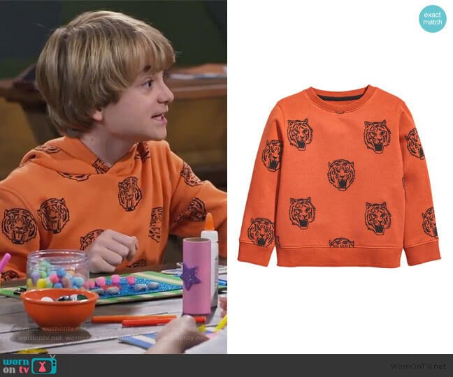 Printed Sweatshirt by H&M worn by Finn Sawyer (Will Buie Jr) on Bunkd