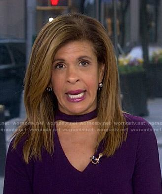 Hoda’s purple choker neck top on Today