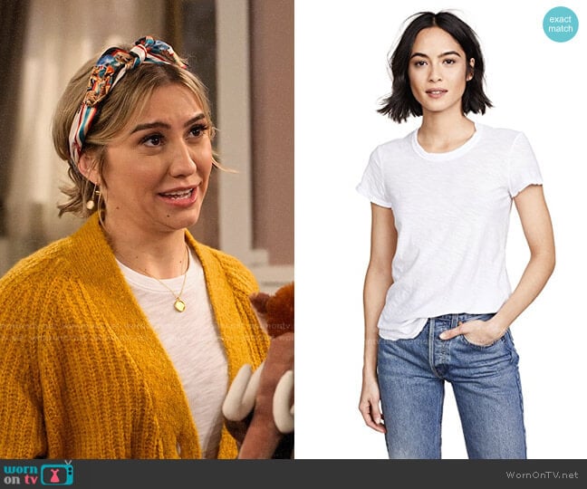 James Perse Sheer Slub Crew Neck Tee worn by Ava Germaine (Chelsea Kane) on The Expanding Universe of Ashley Garcia