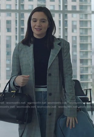 Jane's grey plaid coat on The Bold Type