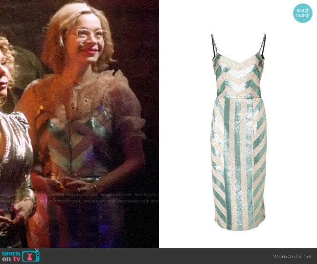 Johanna Ortiz Sequin Stripes Dress worn by Pepper Smith (Julia Chan) on Katy Keene