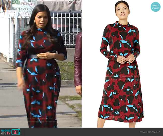 City Blooms Knit Dress by Kate Spade worn by America Ferrera on CBS This Morning