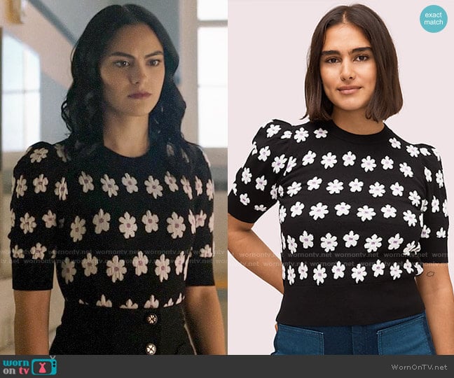 Kate Spade Marker Floral Sweater worn by Veronica Lodge (Camila Mendes) on Riverdale