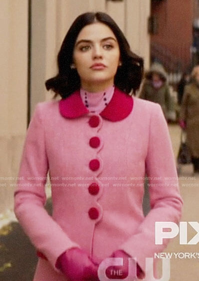 Katy’s pink scalloped coat on Katy Keene