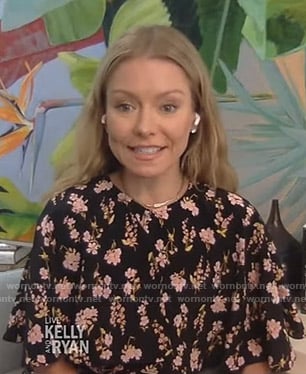 Kelly’s black floral dress on Live with Kelly and Ryan