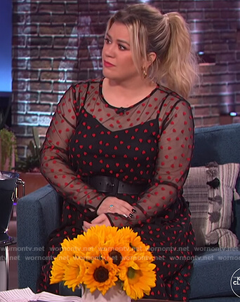 Kelly's black heart tulle dress on The Kelly Clarkson Show