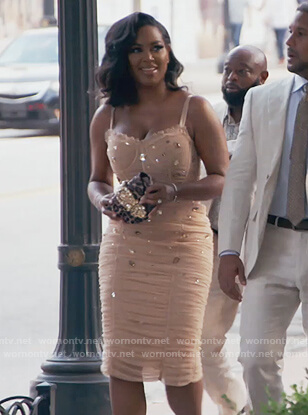 Kenya's pink Jewell embellished dress on The Real Housewives of Atlanta