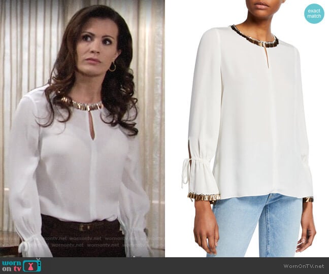 Kobi Halperin Juliette Blouse worn by Chelsea Lawson (Melissa Claire Egan) on The Young and the Restless