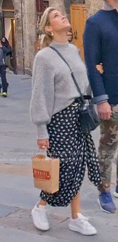 Kristin’s grey sweater and floral midi skirt in Italy on Very Cavallari
