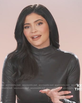 Kylie’s brown leather dress on Keeping Up with the Kardashians
