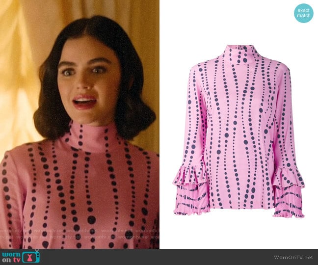 La DoubleJ Frill Cuff Blouse worn by Katy Keene (Lucy Hale) on Katy Keene