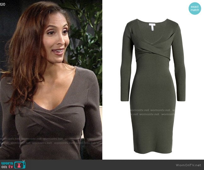 Leith Twist Front Long Sleeve Sweater Dress worn by Lily Winters (Christel Khalil) on The Young and the Restless